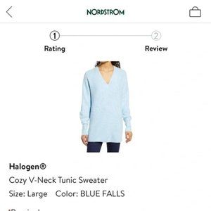 Halogen by Nordstrom Blue Cozy V-neck Sweater NWT. Size Large